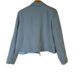Boohoo Cropped Double Breasted Blazer Womens L Slate Blue Tailored Minimalist Photo 3