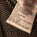 Talbots  Checkered silk wool blend leather trim Skirt black white‎ 10 Photo 4