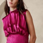 Banana Republic NWT  Muse Silk Pleated Top in Pink Photo 0