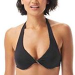 Coco reef Reversible Verso Bikini Top All over pattern black 36/38DD NWOT Photo 2