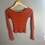 Urban Outfitters UO silence + noise burnt orange stripe off shoulder ribbed top Photo 3