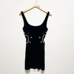 ZARA Velvet Velour Crystal Jewel Diamond Embellished Cut Out Mini Party Dress Photo 3