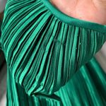 Vintage 80s George F Couture Evening Dress S Green Accordion Pleats Designer Zip Photo 6
