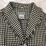 StoneBridge womens jacket blazer suit black & white houndstooth fringe small Photo 2