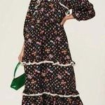 sz 40 black Hofmann copenhagen Bea floral ruffle dress Victorian Vtg look Size M Photo 0