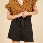 FRNCH NWT  Yellow High Waisted Tie Belt Shorts M Photo 9