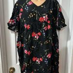 Old Navy Black Floral Pattern Maternity Short Sleeve Top in XL Photo 0
