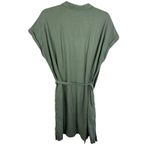 Old Navy  Green Linen Blend Short Sleeve Belted Button Up Above Knee Dress Size L Photo 1