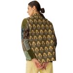 NWT Boutique Boho Meadow Folk Quilted Patchwork Jacket in Dusty Green Size L Photo 2