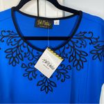 Bob Mackie  wearable art Royal Blue with Embroidery Midi Dress size xs‎ nwt new Photo 3