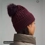 Lululemon NWT  Women’s Cable Knit Pom Beanie Cassis Maroon Color Photo 6