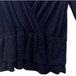 Modcloth Womens Peplum Top Size 1x 70s Black Disco Glam Glitter Sparkle Party Photo 4