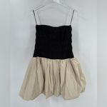 Dissh Stevie Black And Stone Strapless Bubble Skirt Mini‎ Dress size 10 Tan Photo 3