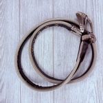 Vintage Western Silver Chain Mesh Studded Leather Belt Sz 41 inches accessories Black Photo 3