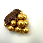 Gold faux pearls grape cluster dress clip Photo 4