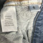 CAbi  Style 347 straight leg, 2 button/zip, blue 5-pocket, women's jeans size 6 Photo 8