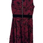 Gabby Skye  Dress Size 4 Dark Pink With Velvet Floral Pattern Whimsy Goth Photo 3
