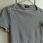 Kate Spade  Saturday Boat Neck Striped Short Sleeve T Shirt Black White Size M Photo 1