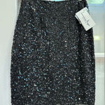 Laurence Kazar Vintage  80’s 90’s Black & Silver Sequin Pencil Skirt Size S NWT Photo 0