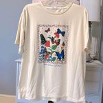 Romwe Butterfly Tee Pastel Yellow Shirt Womens Large Photo 2