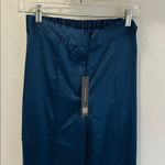 House of Harlow Teal Satin Slit Hem Flare Pants Photo 2