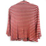Anthropologie Cartonnier Striped Blazer Jacket Medium Red Gray Knit Photo 3