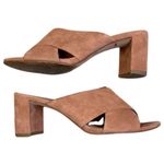 Madewell  Greer suede dusty rose heeled mules size 6 Photo 2