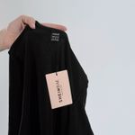 SheIn NWT Women’s Black Metallic Front Tie Scoop Neck Long Sleeve Bodysuit Size Small Photo 1