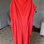 Old Navy  Linen Blend Romper Jumpsuit Smocked Coral Summer Spring Boho Pockets XL Photo 0