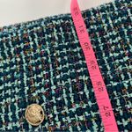 BuddyLove Blue Green and Gold metallic tweed Blazer dress Size Medium Photo 11