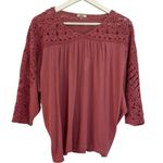 Garnet Hill muse lacework dolman sleeve blouse pink small Photo 2