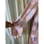 Ola Hou designs Hawaiian Hibiscus Bubble Sleeves Baby Doll Tiered Dress S Photo 3