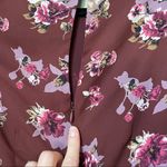 ASTR  The Label Maroon Floral Wrap Front Mini Dress Womens XS Fall Boho Ruched Photo 10