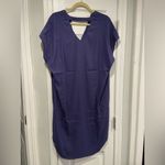 The Limited NWT  Size S Navy Blue High Low Flowy Short Sleeve Tunic Top Lagenlook Photo 4