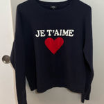 EXPRESS  Navy Blue Graphic Crewneck Sweater  Photo 0