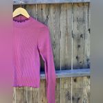 American Eagle WOMEN PINK LONG-SLEEVE PLUSH MOCK NECK SHIRT Photo 3