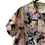 Anthropologie Maeve Cheetah Birds Printed Button Up Linen Shirt Boxy Size XS Photo 3