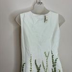 Loft Ann Taylor  floral Vine Leaf Print sleeveless Dress Career size 0 NWT white Photo 2