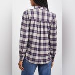 Rails Angelica Almond Pink Navy Plaid Soft Flannel Button Down Shirt Size Medium Photo 2