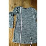 ZARA  WOMEN'S HEATHER GRAY THIN KNIT LONG PUFF SLEEVE SEQUIN MINI DRESS Sz‎ Large Photo 9
