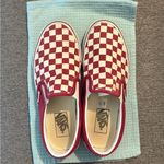 Vans Red Checkered Slip-On Shoes Photo 2