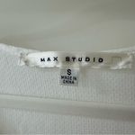 Max Studio  White V-Neck Tank Top with Red Embroidery Details, Size S Photo 5