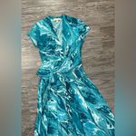 Michael Kors Teal Patterned Maxi Dress Photo 3