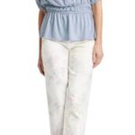 Knox Rose Baby Powder Short Sleeve Textured Blouse Sz M NWT Photo 10