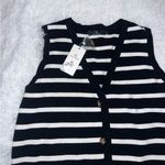 NWT Lillusory Black and White Sweater Vest size Large with Gold Button Photo 0
