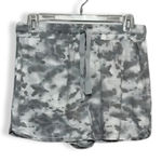 Lounge Shorts Tie Dye Soft High Rise Adjustable Drawstring Knit Gray Medium NWOT Photo 0