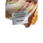 Sunny Leigh  Floral Print Dress Smocked Waist Tie Neck Yellow‎ Pink M Photo 4