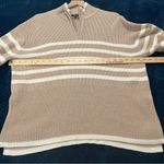 Rails Tessa Sweater Merino Wool Sand Striped Quarter Zip Mock Neck Sweater L Photo 13