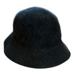 Angora and Wool Black Bucket Hat Size 57cm Photo 0
