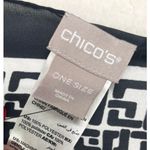 Chico's NEW  Large 41" Square Magnolia Floral White Black Border Scarf‎ One Size Photo 1